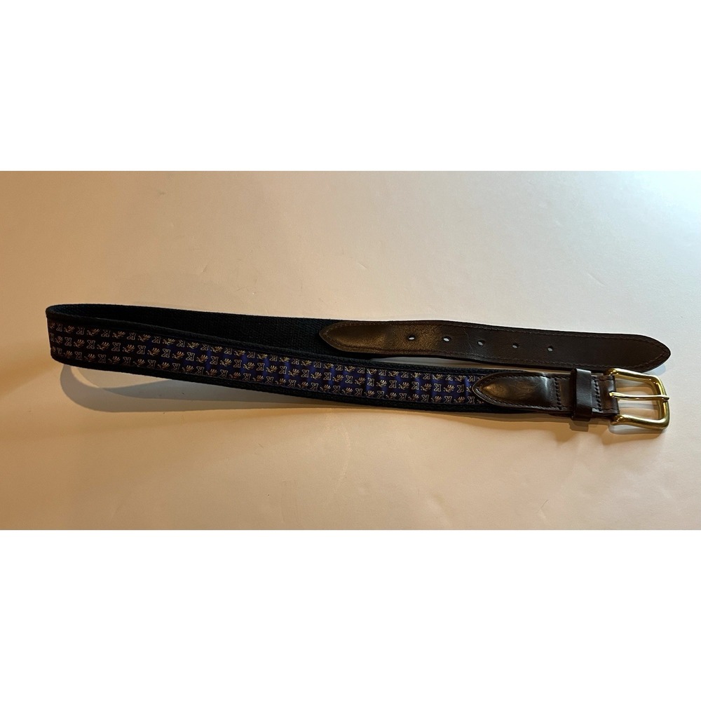 Vineyard Vines Belt 30" Kent State Golden Flashes Canvas Leather Brass‎ College